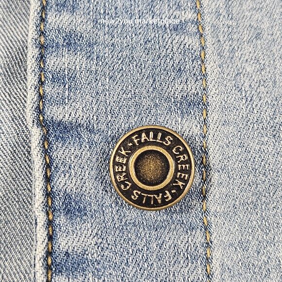Falls Creek Denim Jacket Girls Size large Long Sleeve Button Up jean jacket - Picture 10 of 12